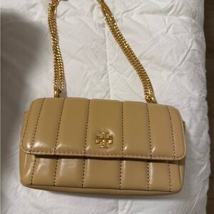 Tory Burch Beige Quilted Crossbody Bag